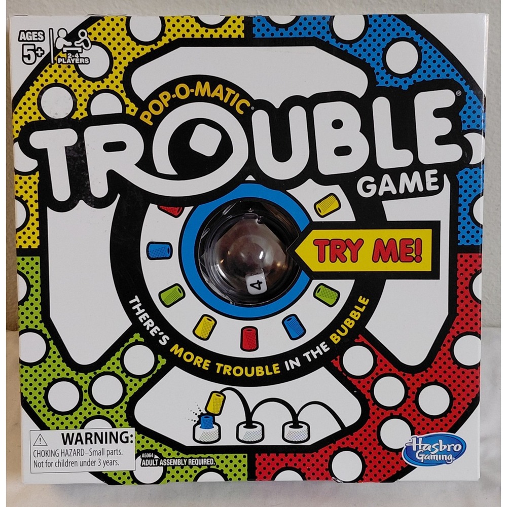 Hasbro Pop-O-Matic Trouble Board Game A5064 2-4 Players Ages 5+ Complete New